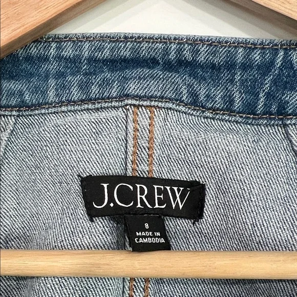 J. Crew Louisa Lady Denim Crop Jacket Size 8 - Picture 3 of 13